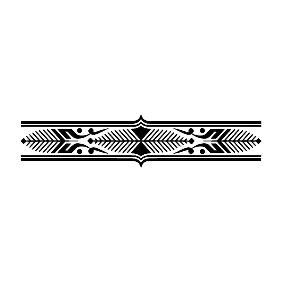 Black Ornamental Border Geometric Pattern, Minimalist vector