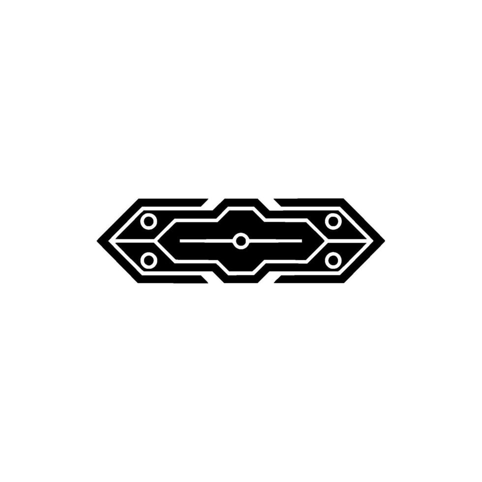 Minimalist Tech Circuit Board Black On White vector