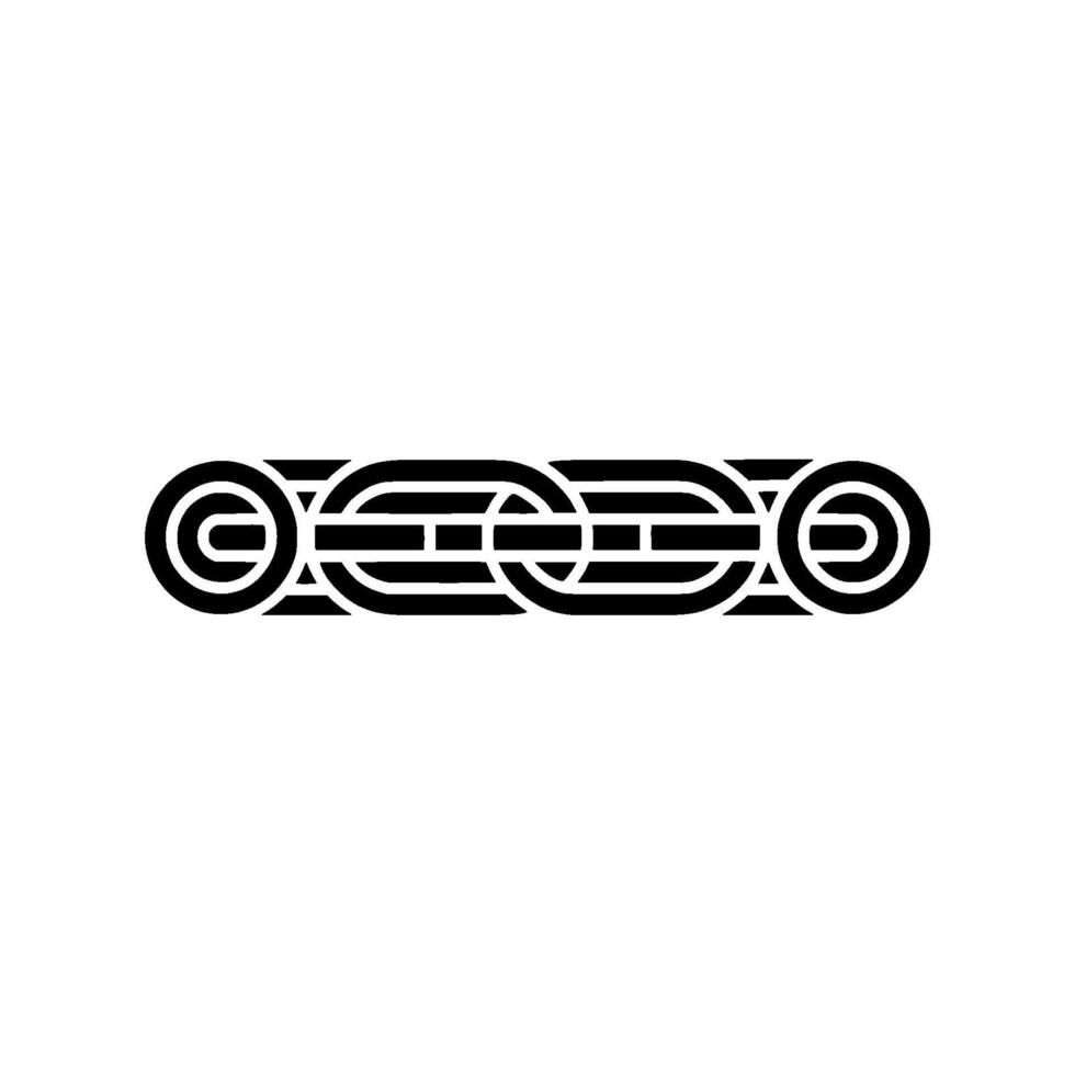 Geometric Line Art Chain Element On Light Gray Background vector