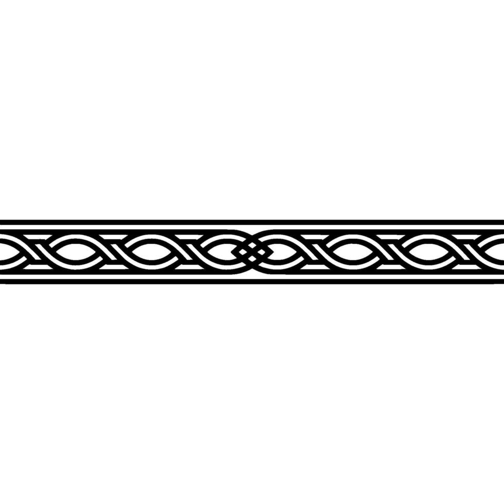 Black Celtic Knot Border On White Background, Geometric vector