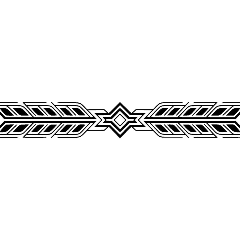 Geometric Line Art Border Decorative Black White vector