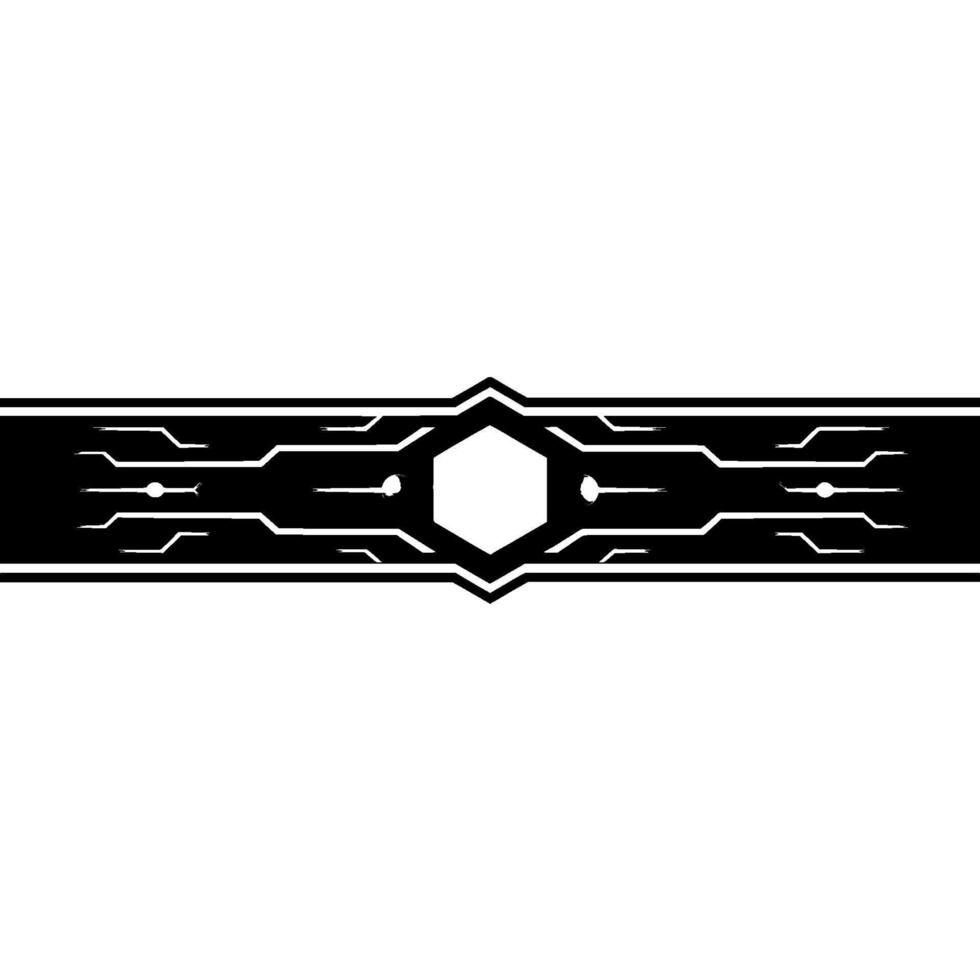 Futuristic Tech Banner Element Black And White Geometric On Light Background vector