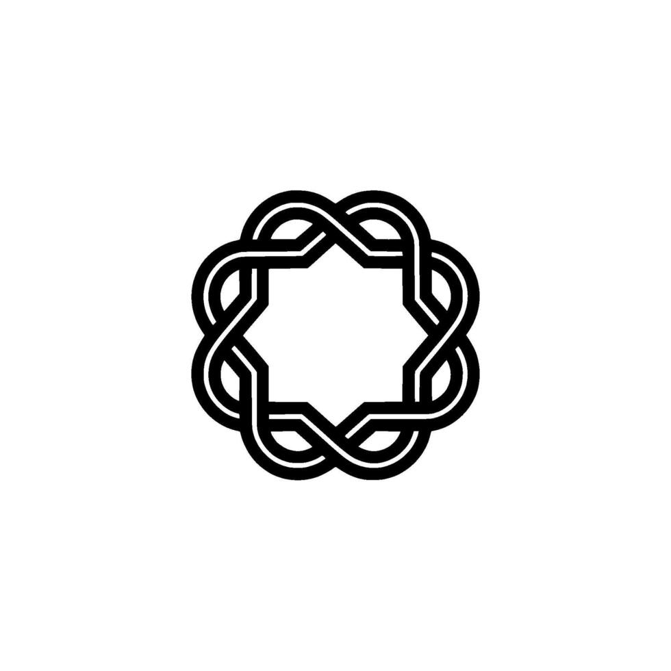 Geometric Star Knot In Minimalist Black White vector
