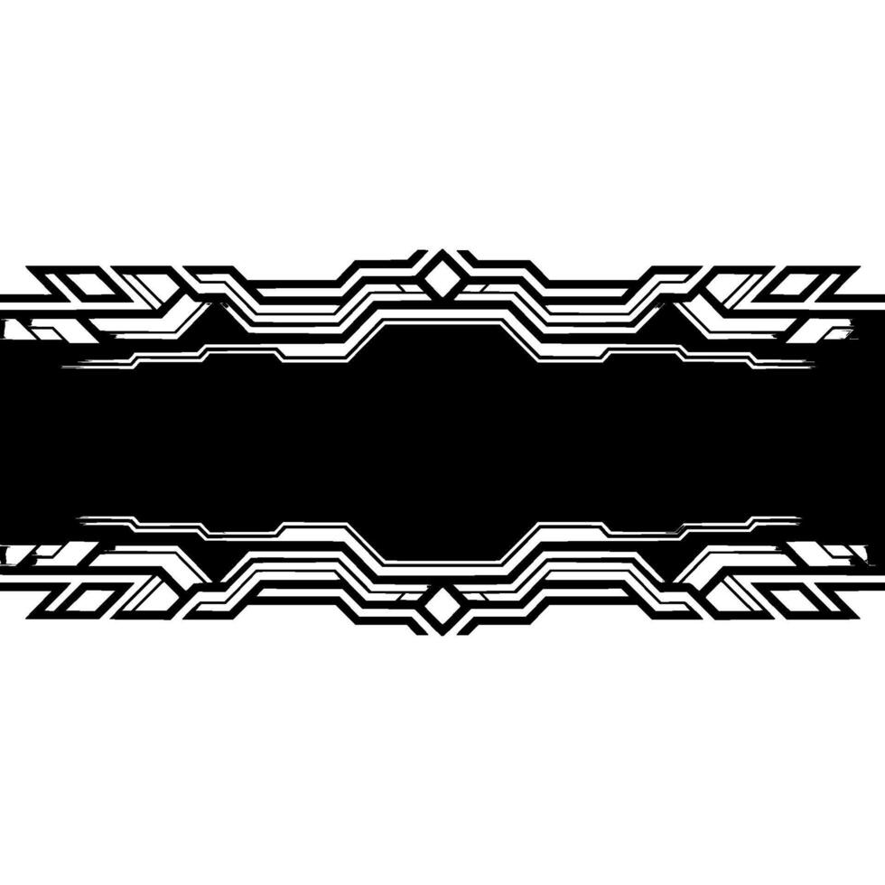 Abstract Tech Frame Black White Geometric For Titles, Backgrounds vector