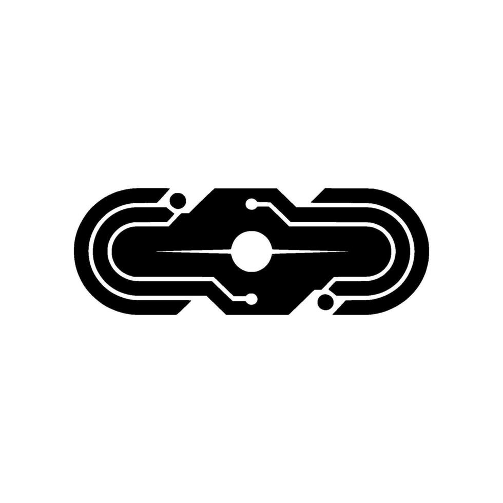 Futuristic Circuit Board In Black White, Tech Concept vector