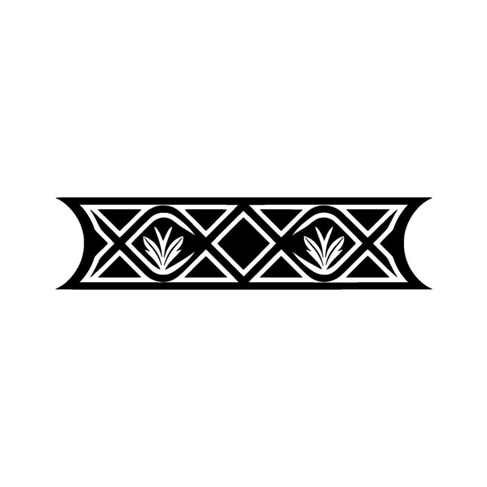 Minimalist Decorative Border Geometric Foliage Pattern vector