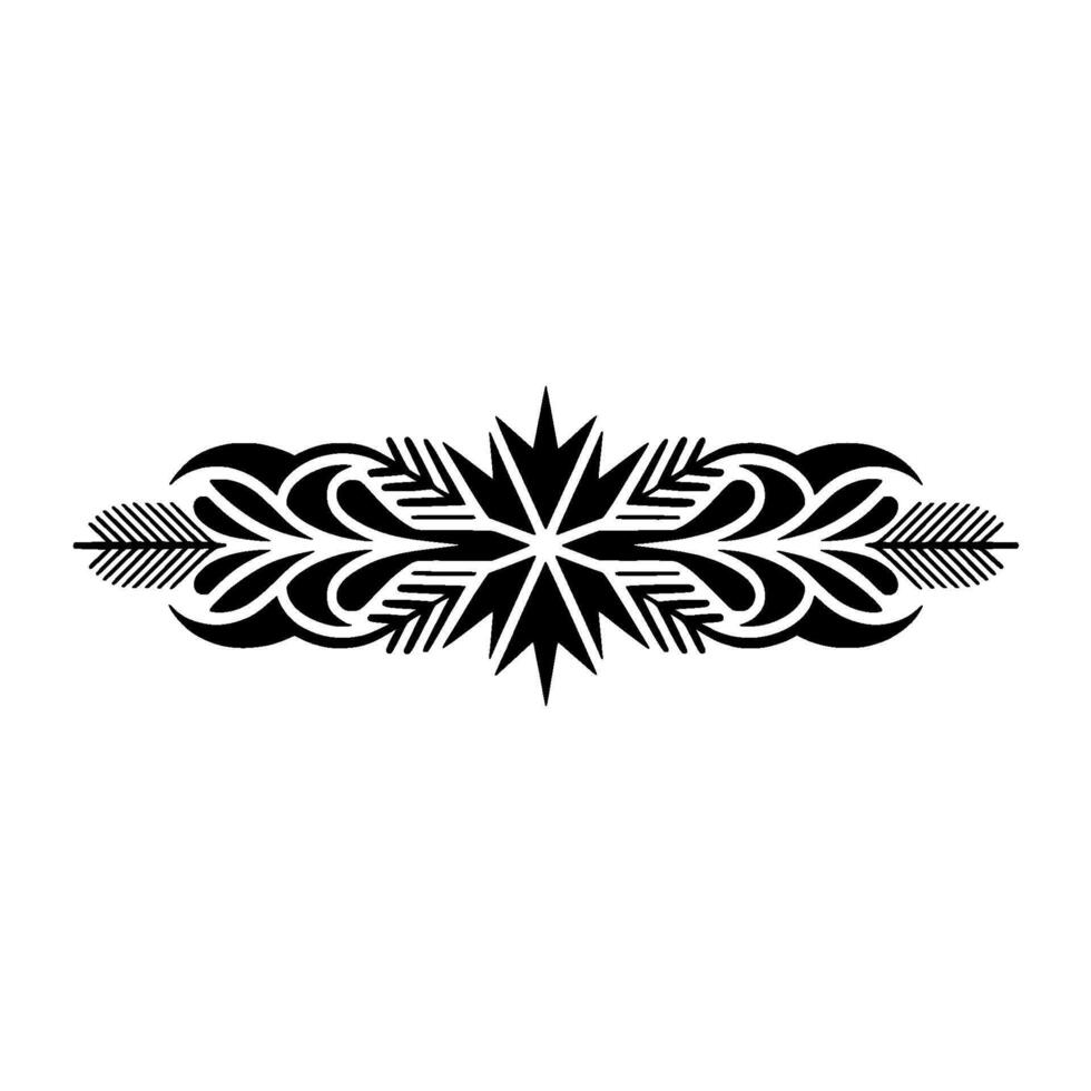 Symmetric Black Floral Ornament On White Background vector