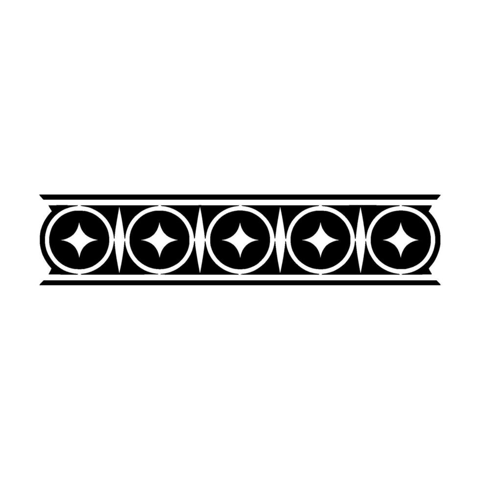 Geometric Decorative Border Minimalist Black And White Pattern vector