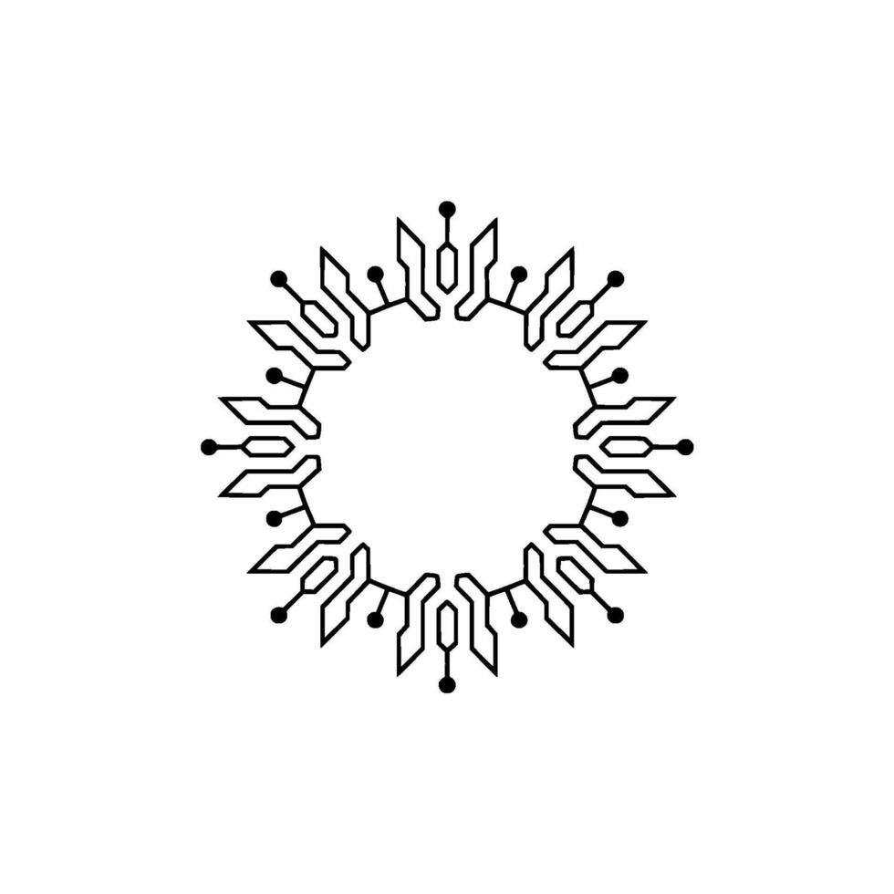 Geometric Technology Circuitry Ring, Minimalist vector