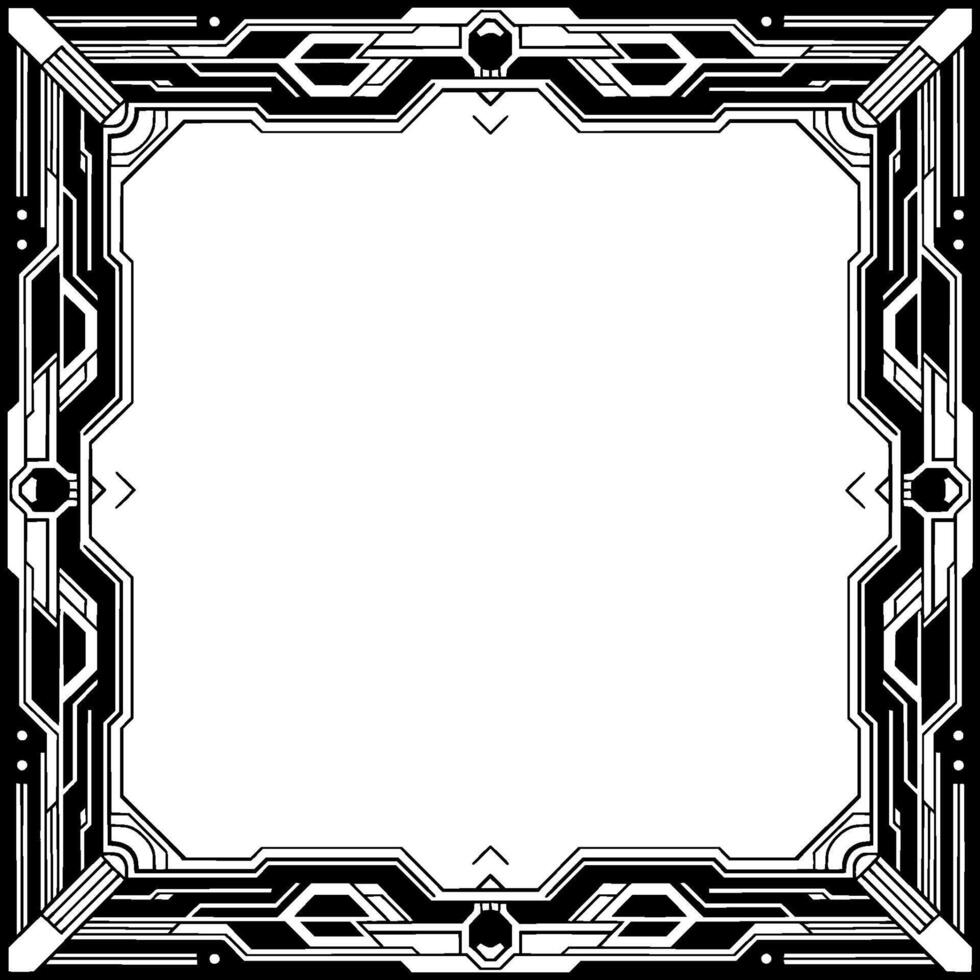 Art Deco Square Frame Geometric, Bold, And Minimalist vector