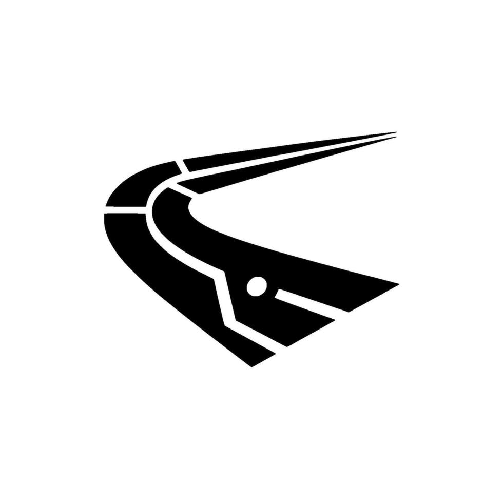 Abstract Black Road On White, Minimalist vector