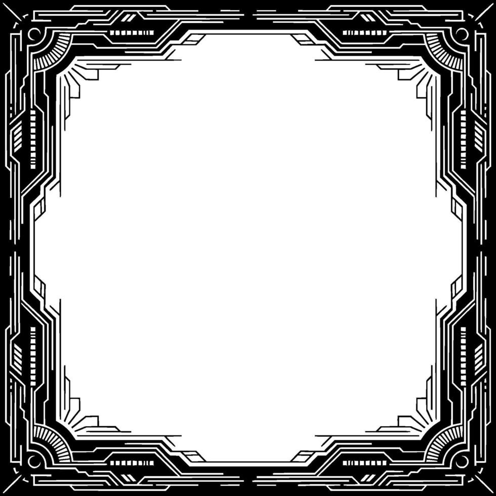 Art Deco Frame Geometric Black And White, Empty Space For Text vector