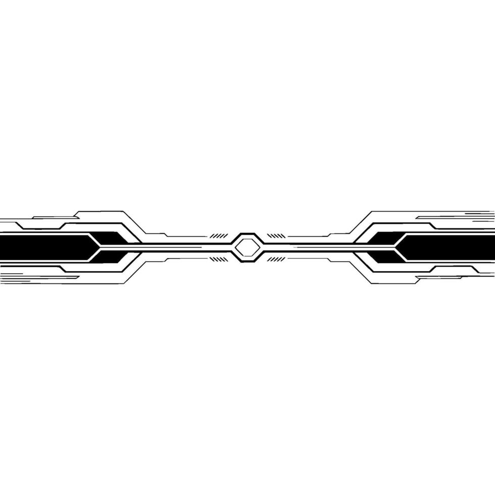Futuristic Tech Border Element On Light Gray Background vector