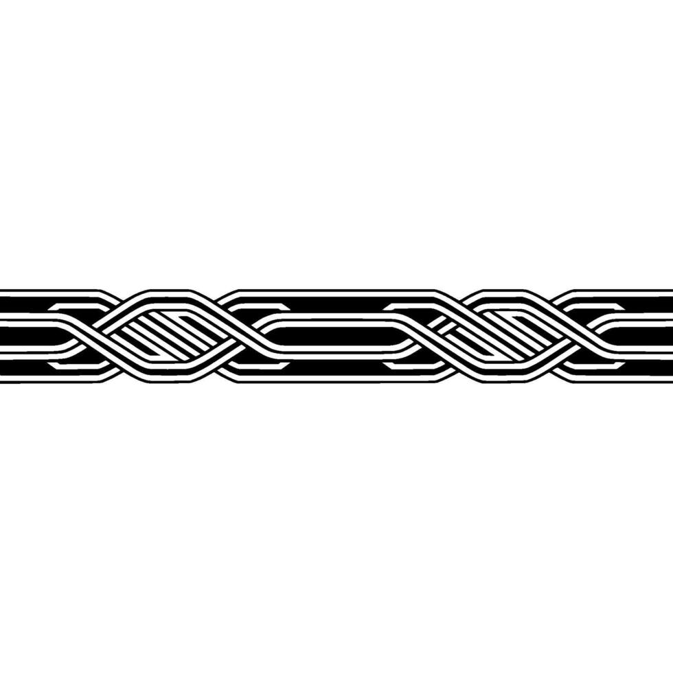 Abstract Braided Border, Black White Minimalist Composition vector