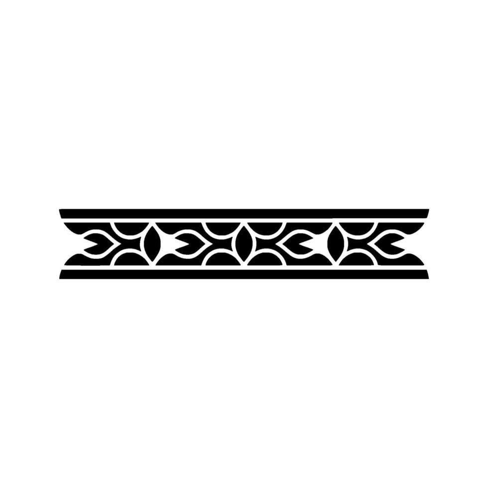Decorative Black Patterned Border Element, Simple On White vector