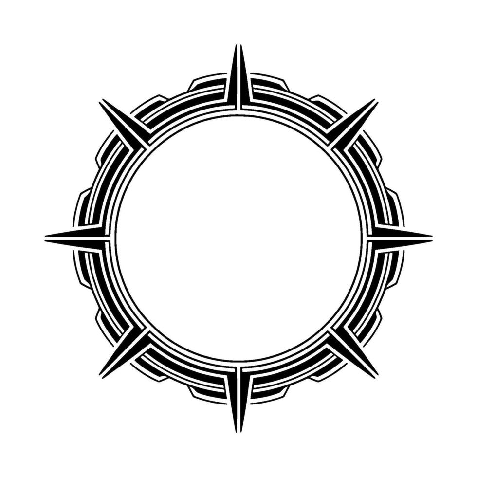 Geometric Black Circle Frame, Minimalist Element vector