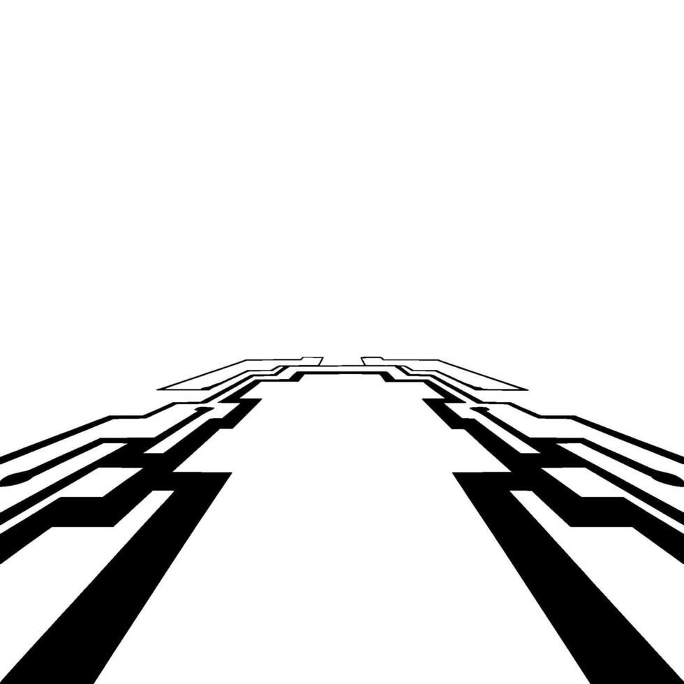 Abstract Futuristic Circuitry Path In Perspective vector