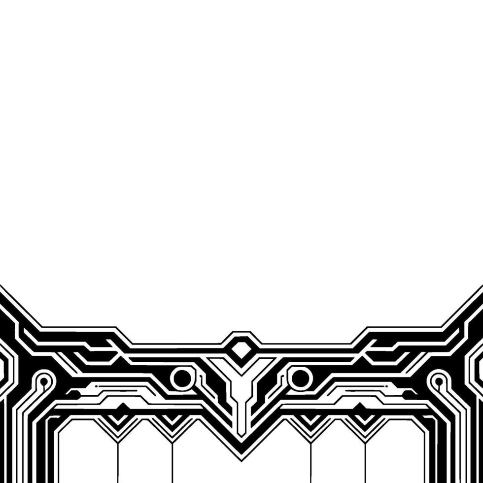 Abstract Circuit Board Pattern In Black And White vector