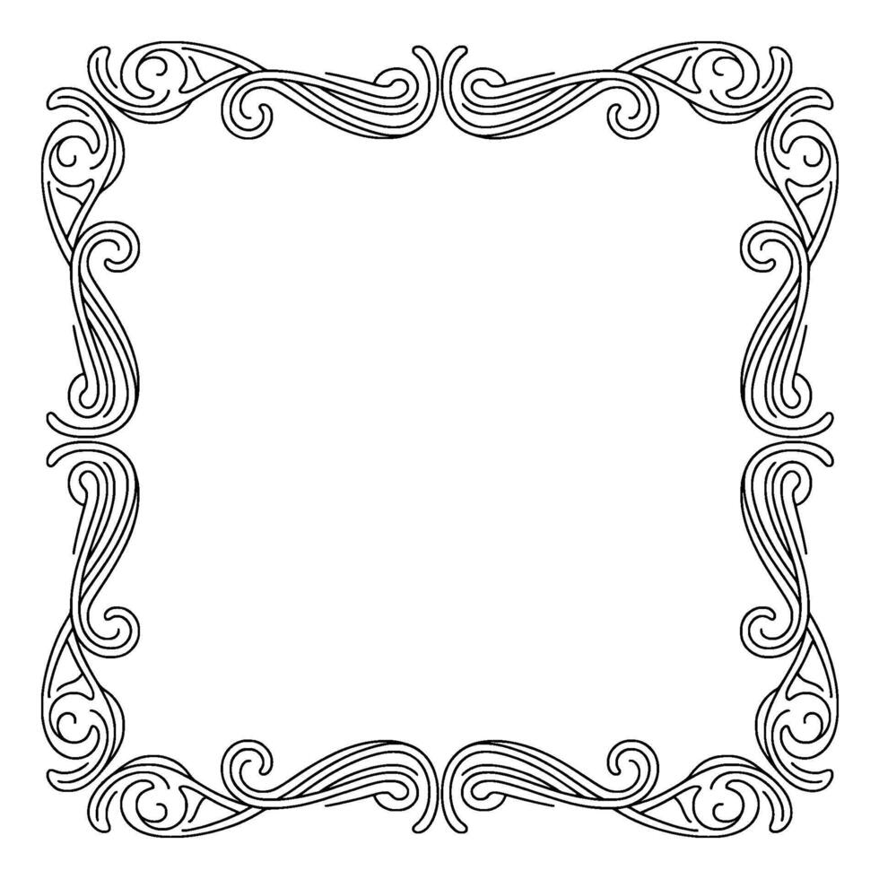 Elegant Decorative Frame Black And White Flourish vector