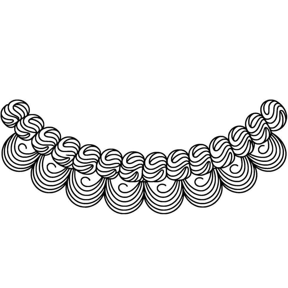 Abstract Black And White Swirl Pattern Border vector