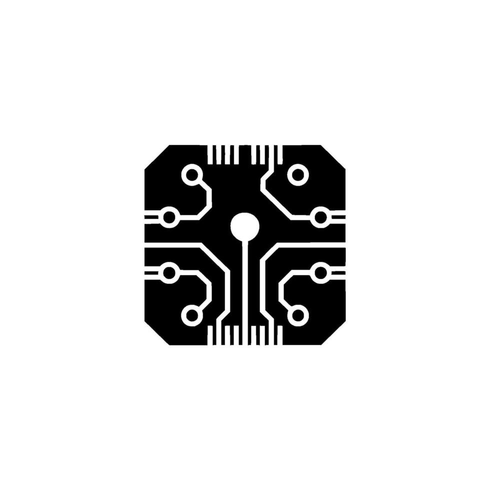 Minimalist Black Circuit Board Technology Modern Digital vector
