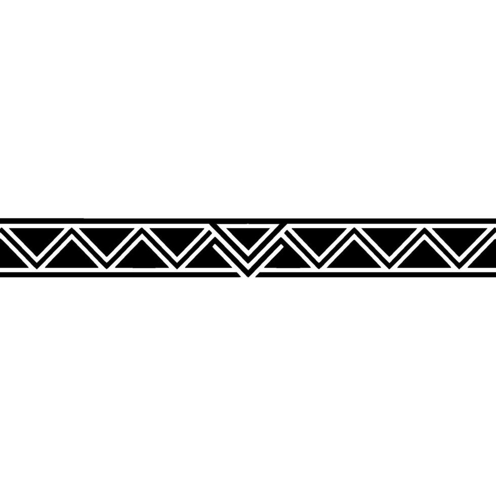 Geometric Border, Ornament, Black White Tribal Element vector