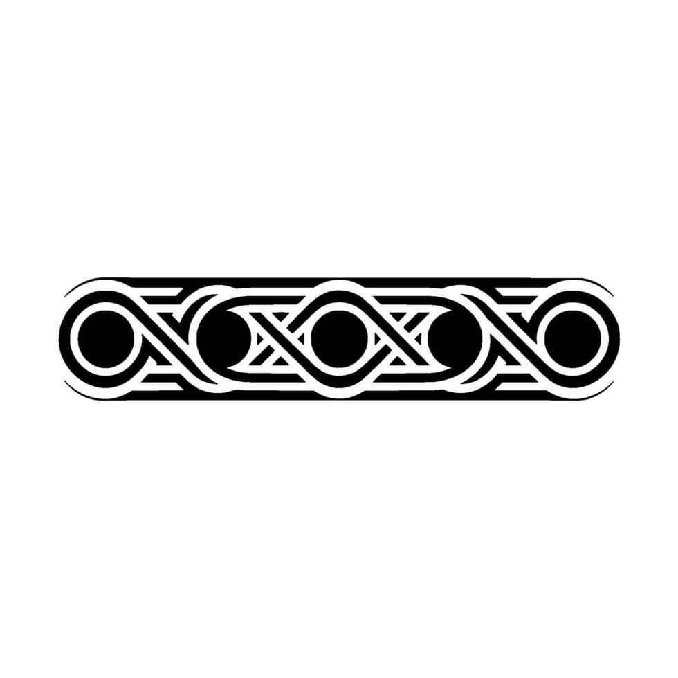 Modern Celtic Knot Border Element Black White Decorative vector