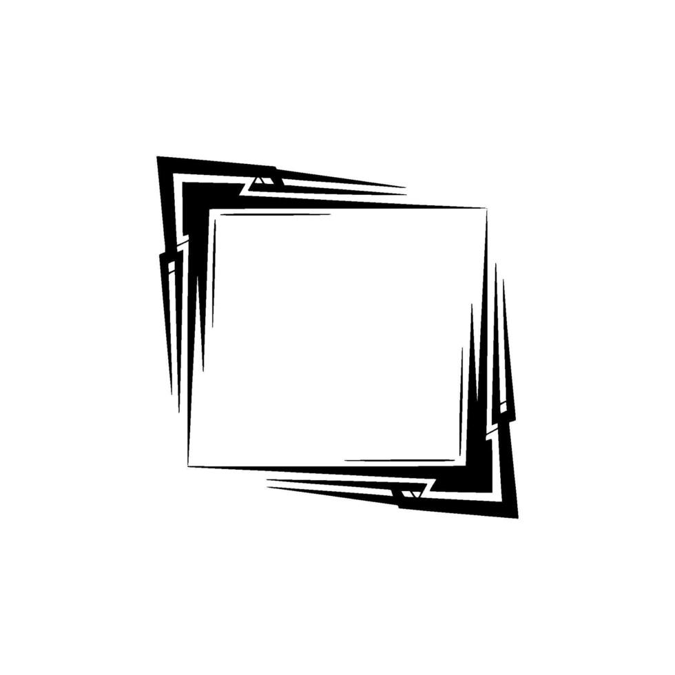 Geometric Black And White Frame, Modern Border Element vector