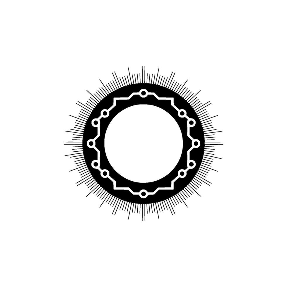 Geometric Tech Element With Radial Lines On White Background vector