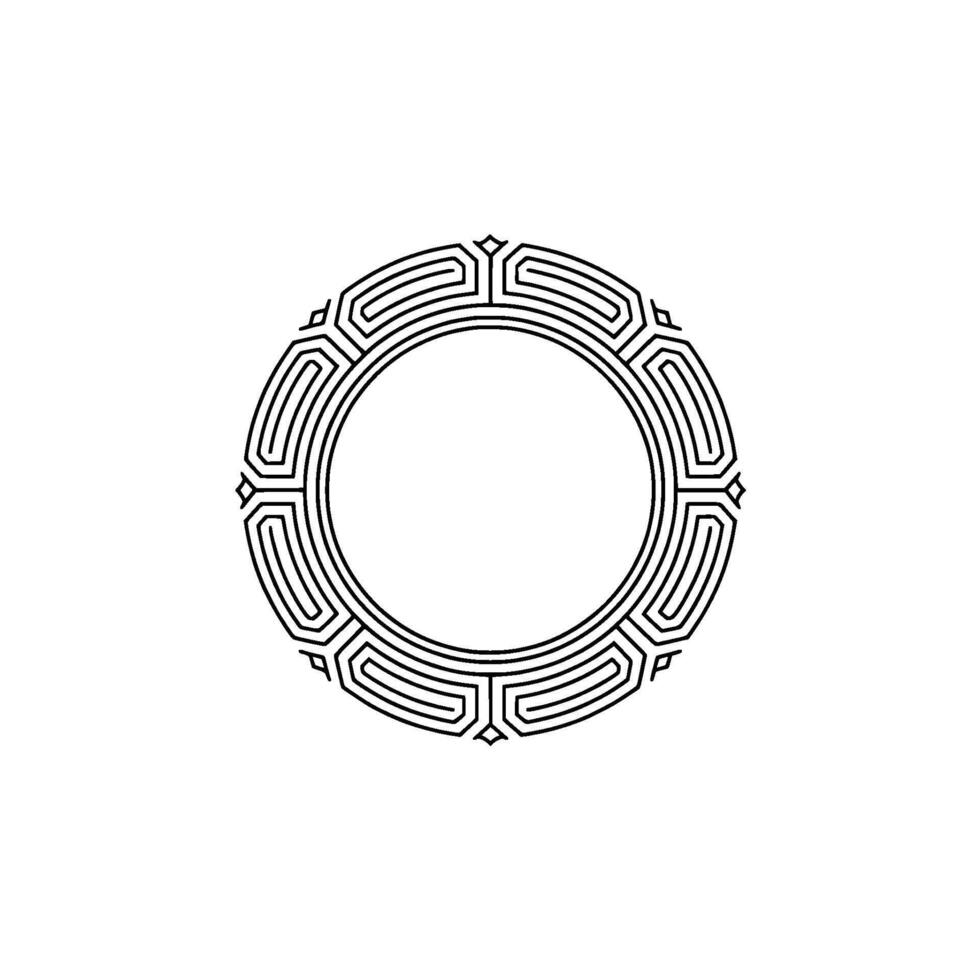 Geometric Circle Ornament, Minimalist Monochrome vector
