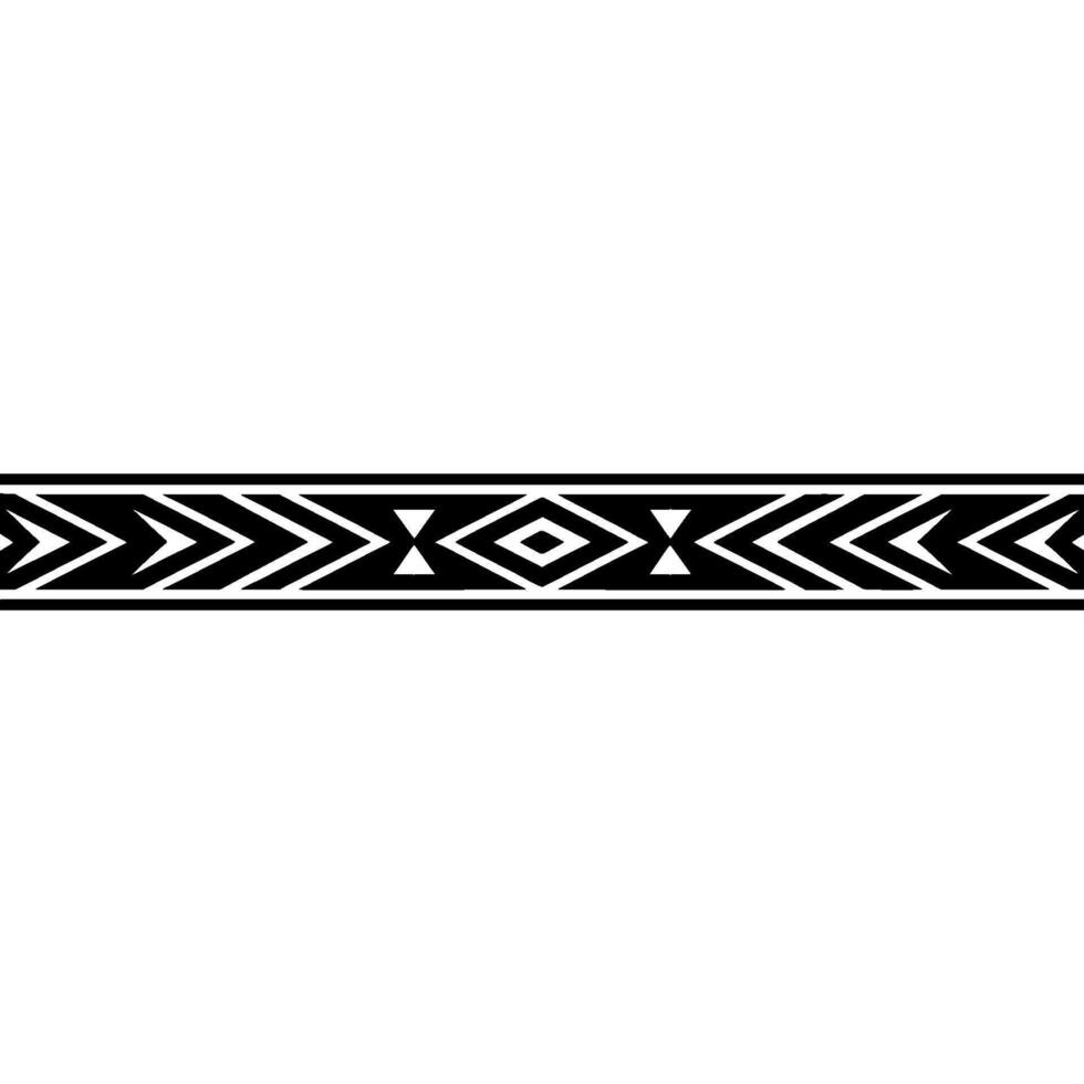 Geometric Black Border On White, Aztec Pattern, Decorative Element vector