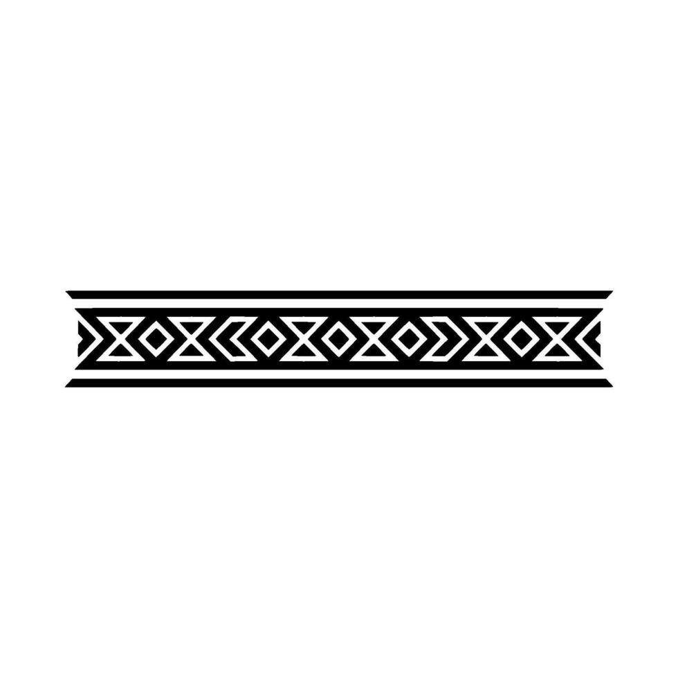 Geometric Border In Black White Elegant Decorative Element vector