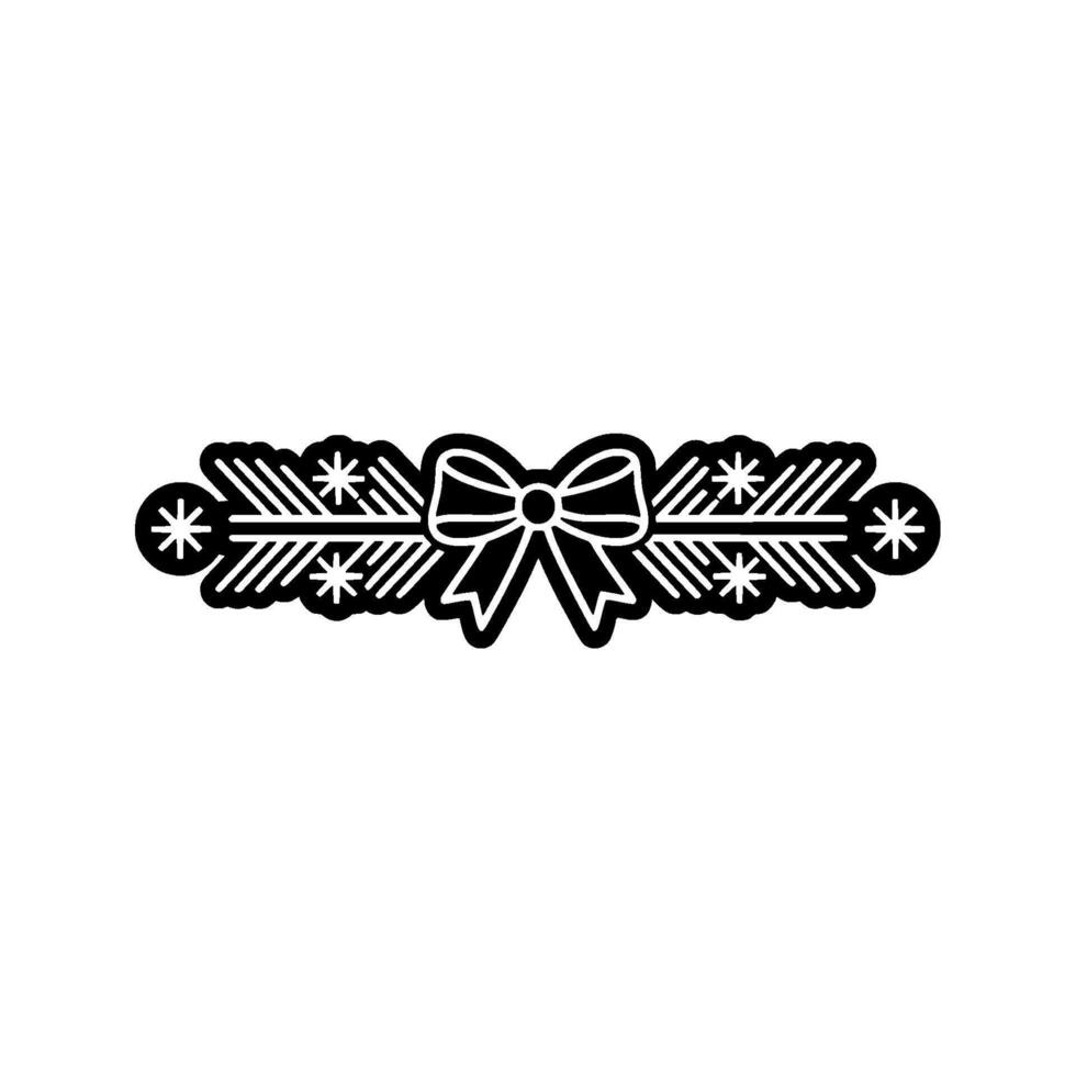 Minimalist Christmas Garland Black And White, Decorative Festive Element vector