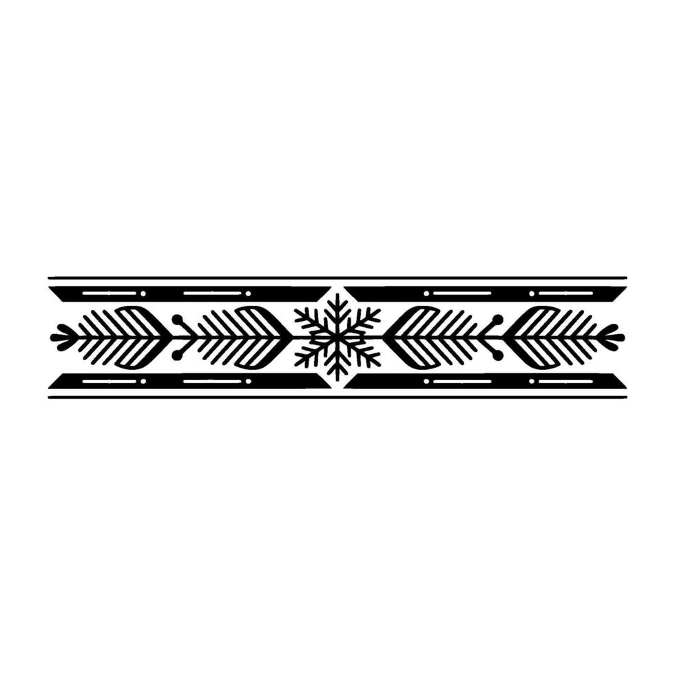 Black And White Decorative Snowflake Border On Gradient Background vector