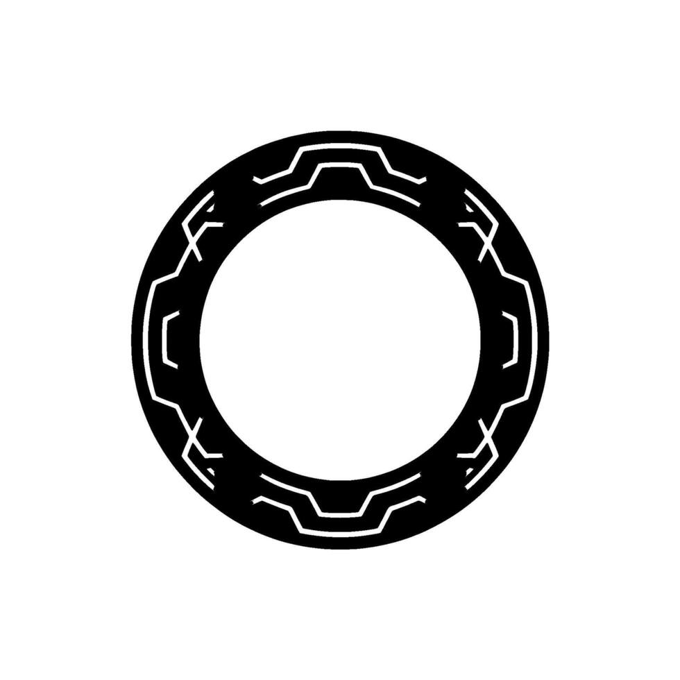 Abstract Geometric Circle With Metallic Accents On Gradiant Backdrop vector