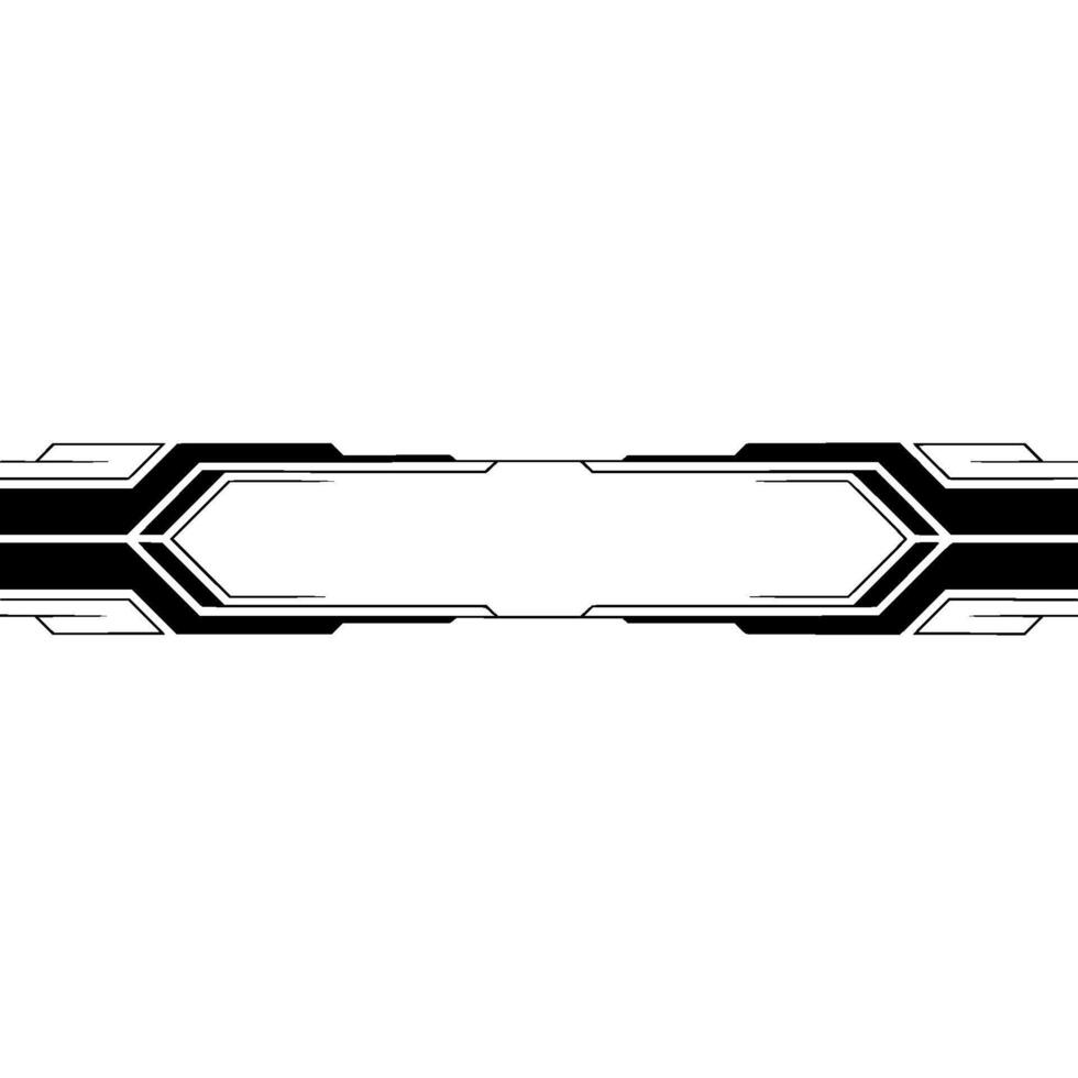 Futuristic Tech Interface Element Black And White, Minimalist vector