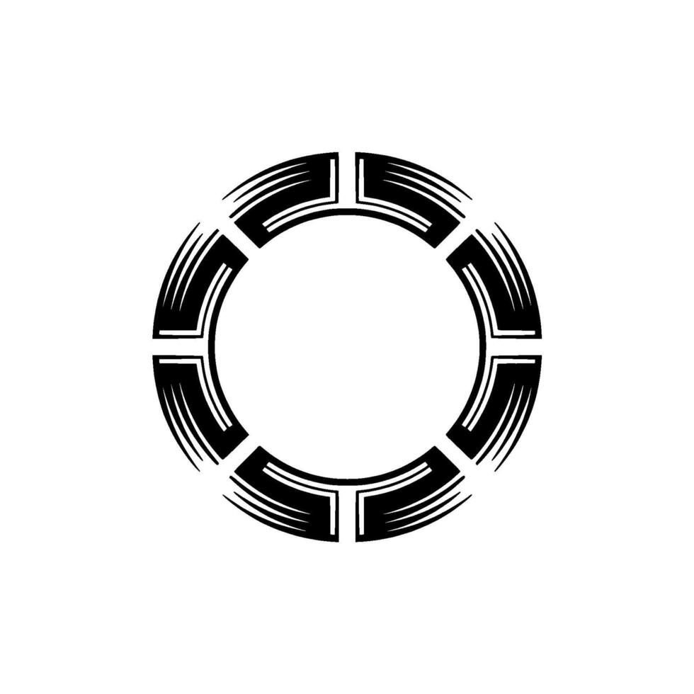 Geometric Circular Ornament In Black On White vector