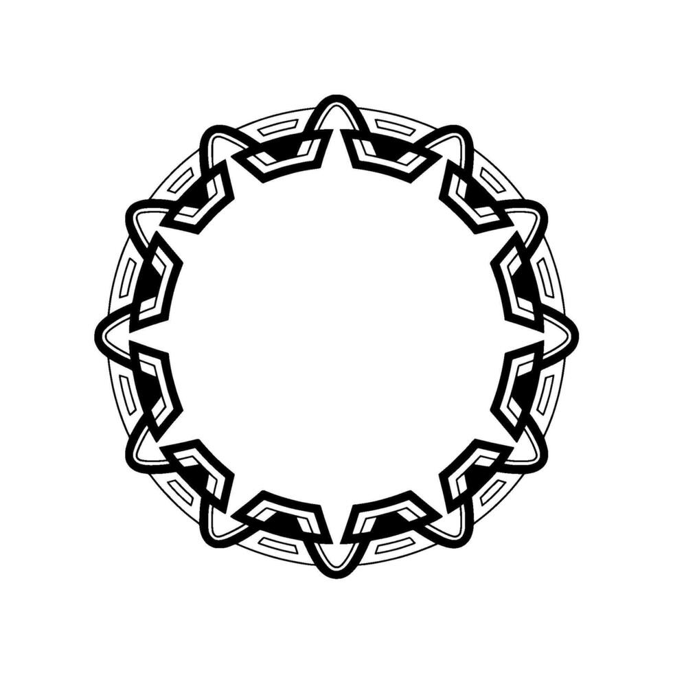Geometric Black White Circular Ornament vector