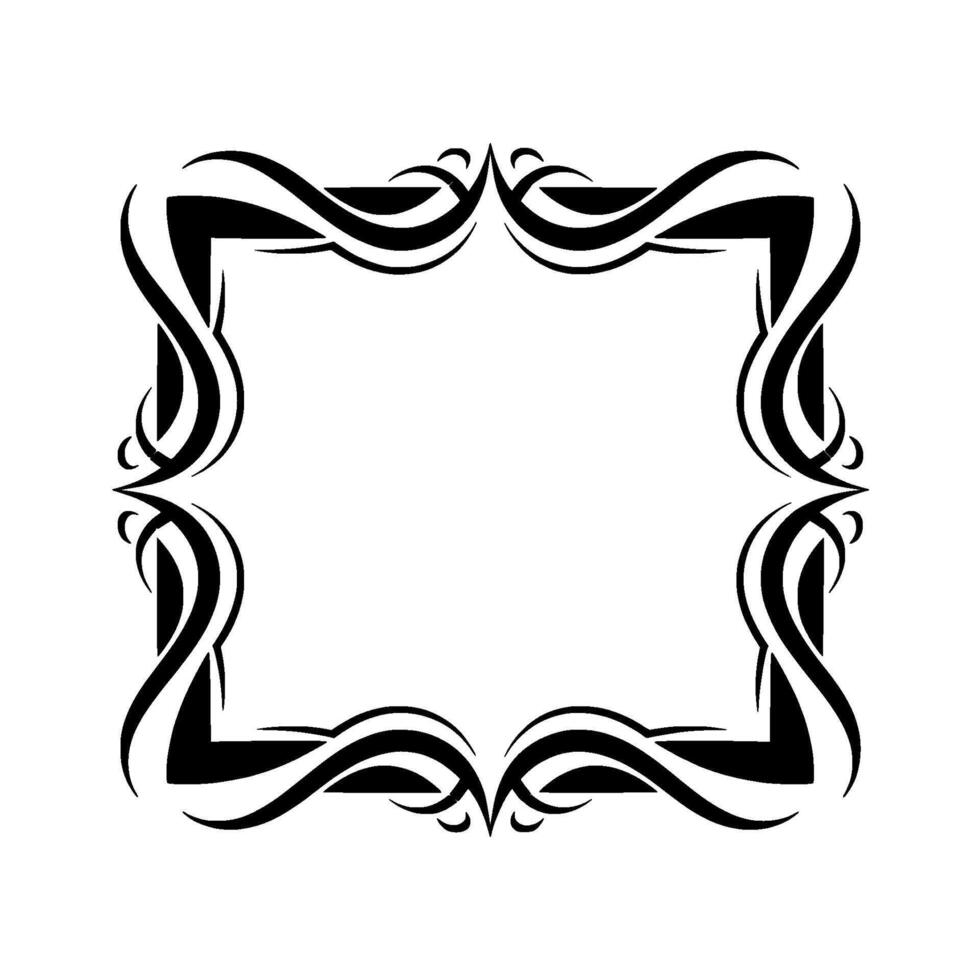 Elegant Geometric Frame With Swirling Lines, Illustration vector