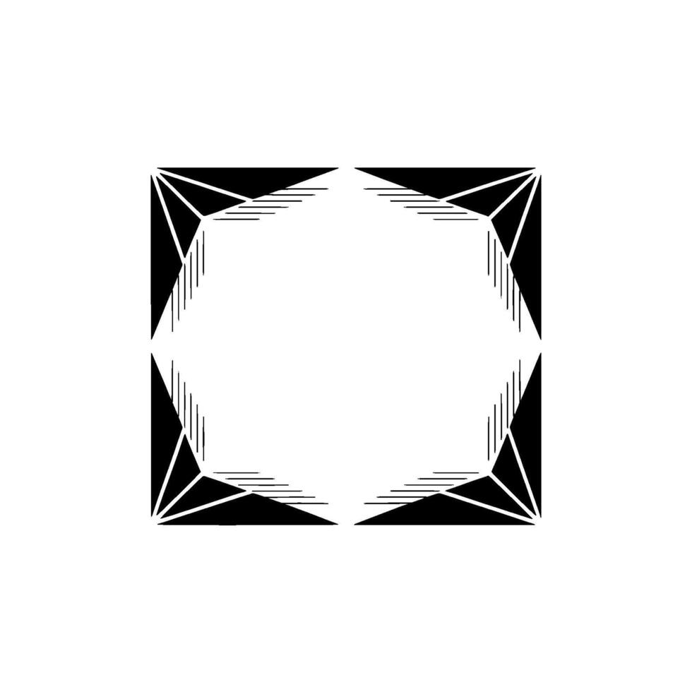 Geometric Frame Minimalist Art Deco Style On White Background vector
