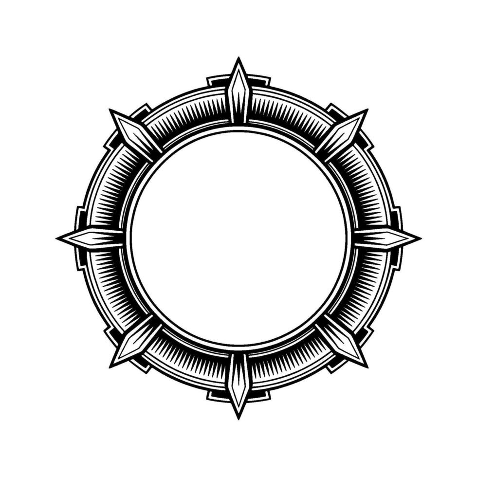 Ornamental Circular Monochrome Element For Logos, Frames, Or Emblems vector