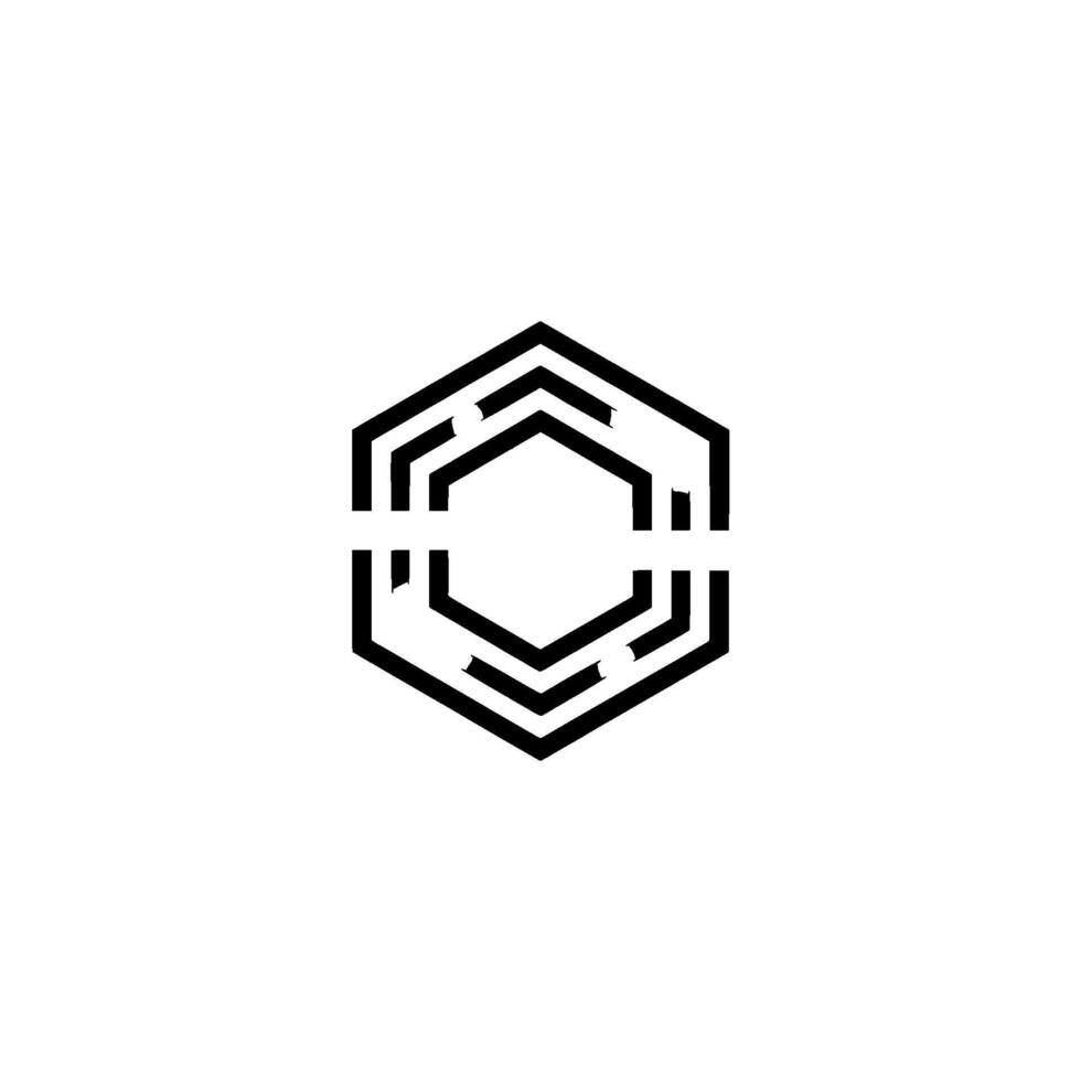 Geometric Hexagon On White Background vector