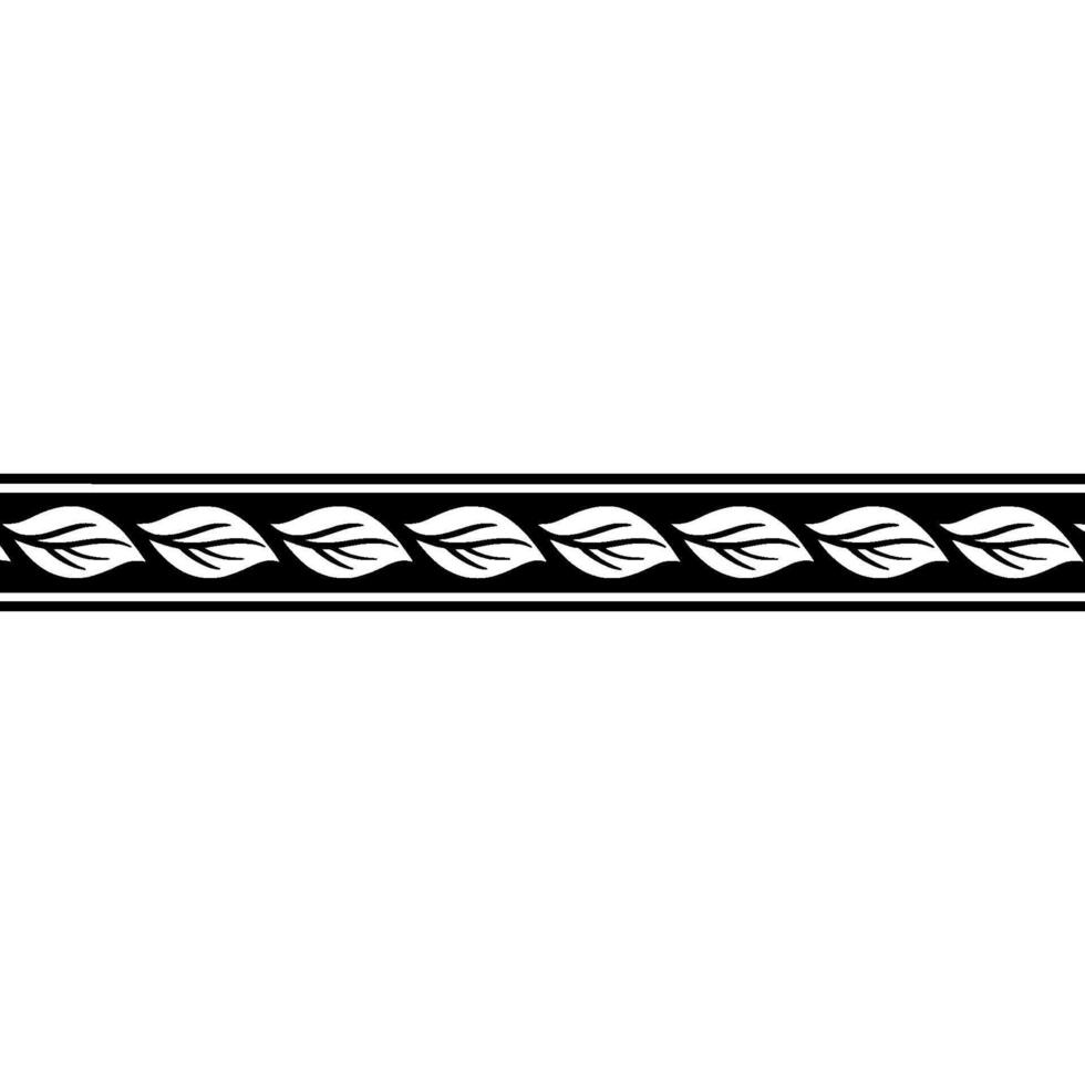 Elegant Leaf Border Pattern On White Background vector