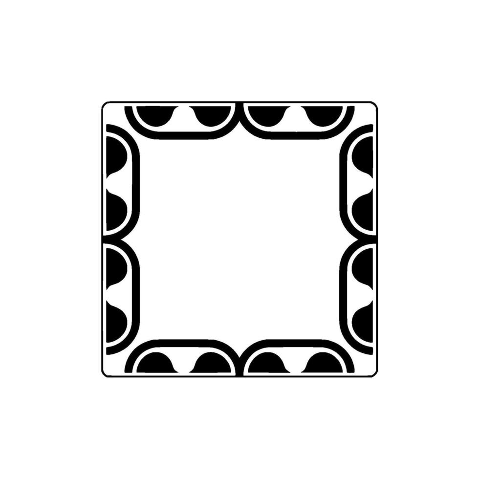Minimalist Geometric Frame Black White Border Illustration vector