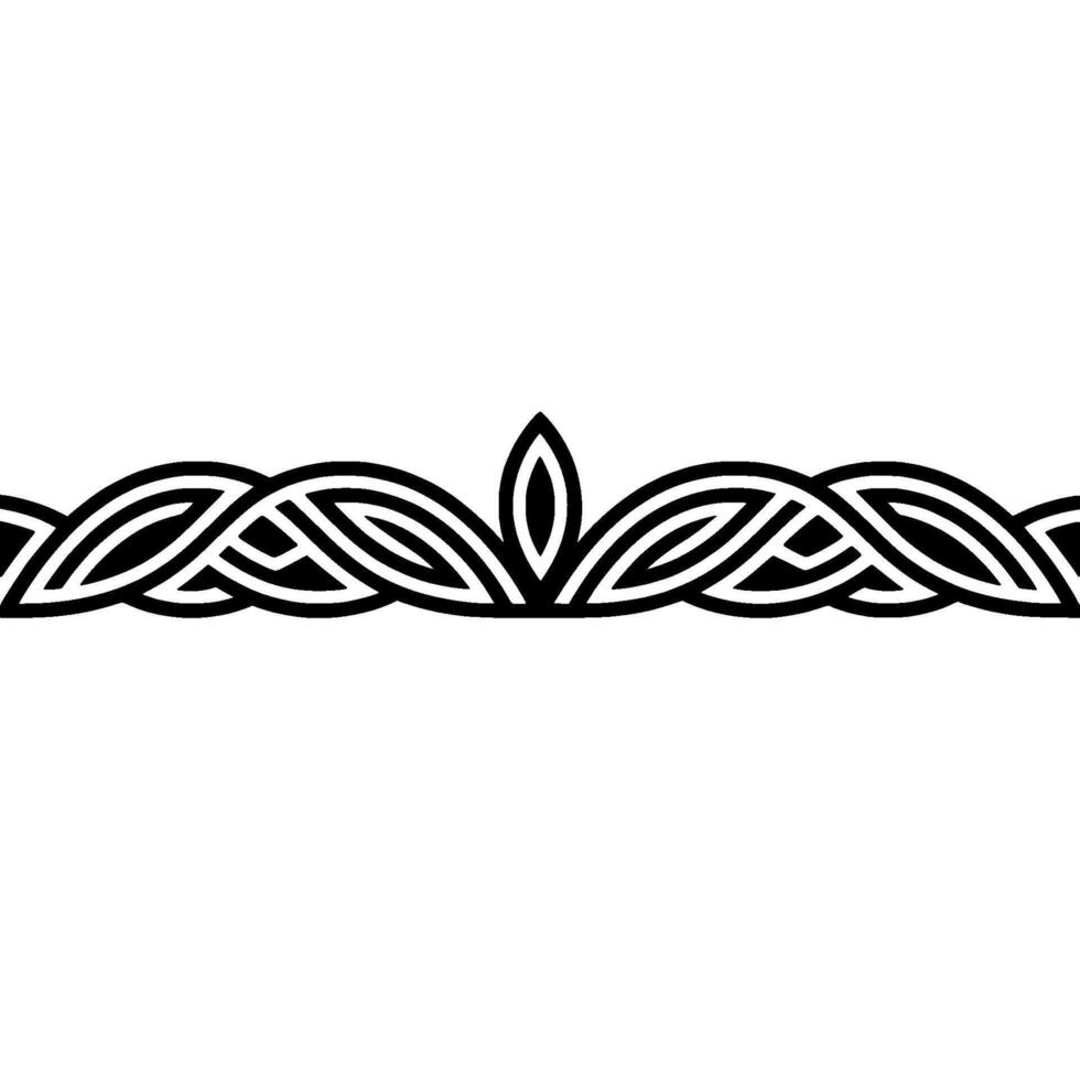 Minimalist Celtic Knot Border, Black White, Element vector