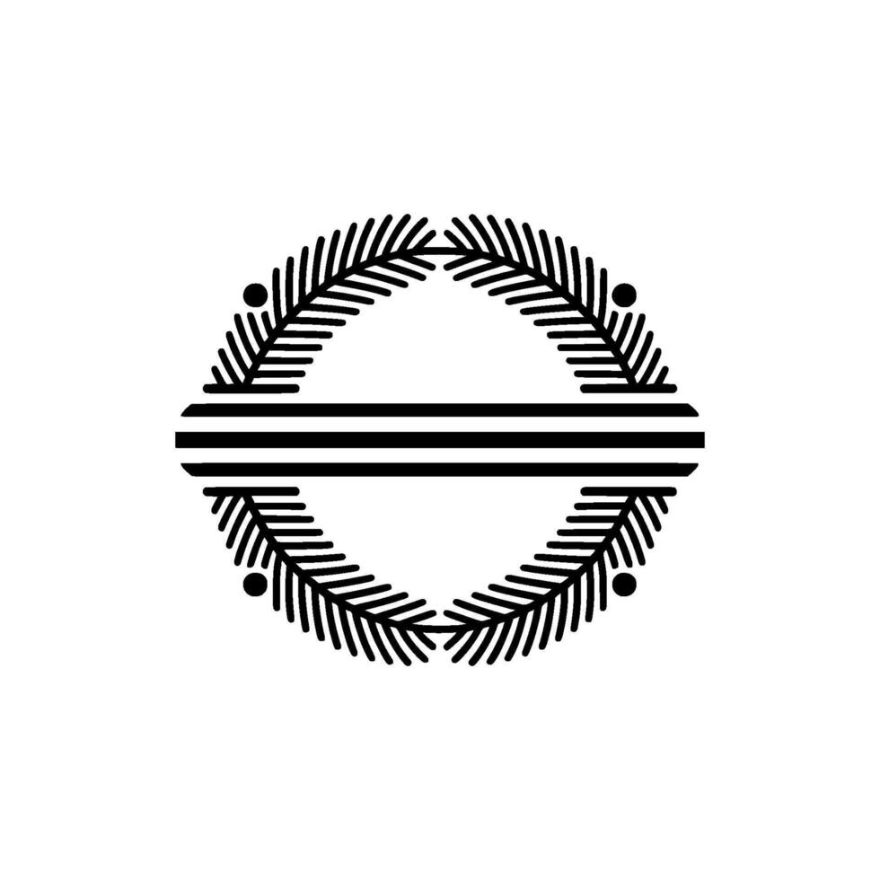 Minimalist Geometric Emblem Laurel Wreath With Striped Banner vector