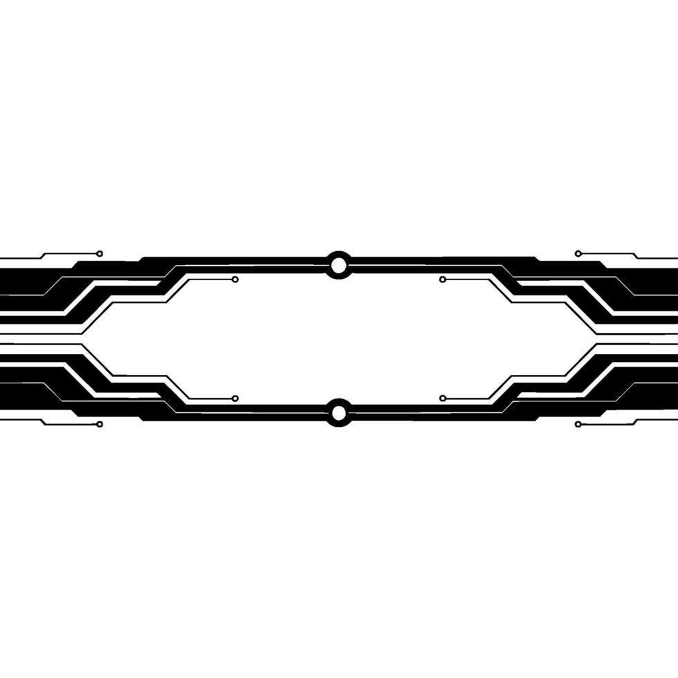 Tech Abstract Black White Circuit Board Frame Background vector