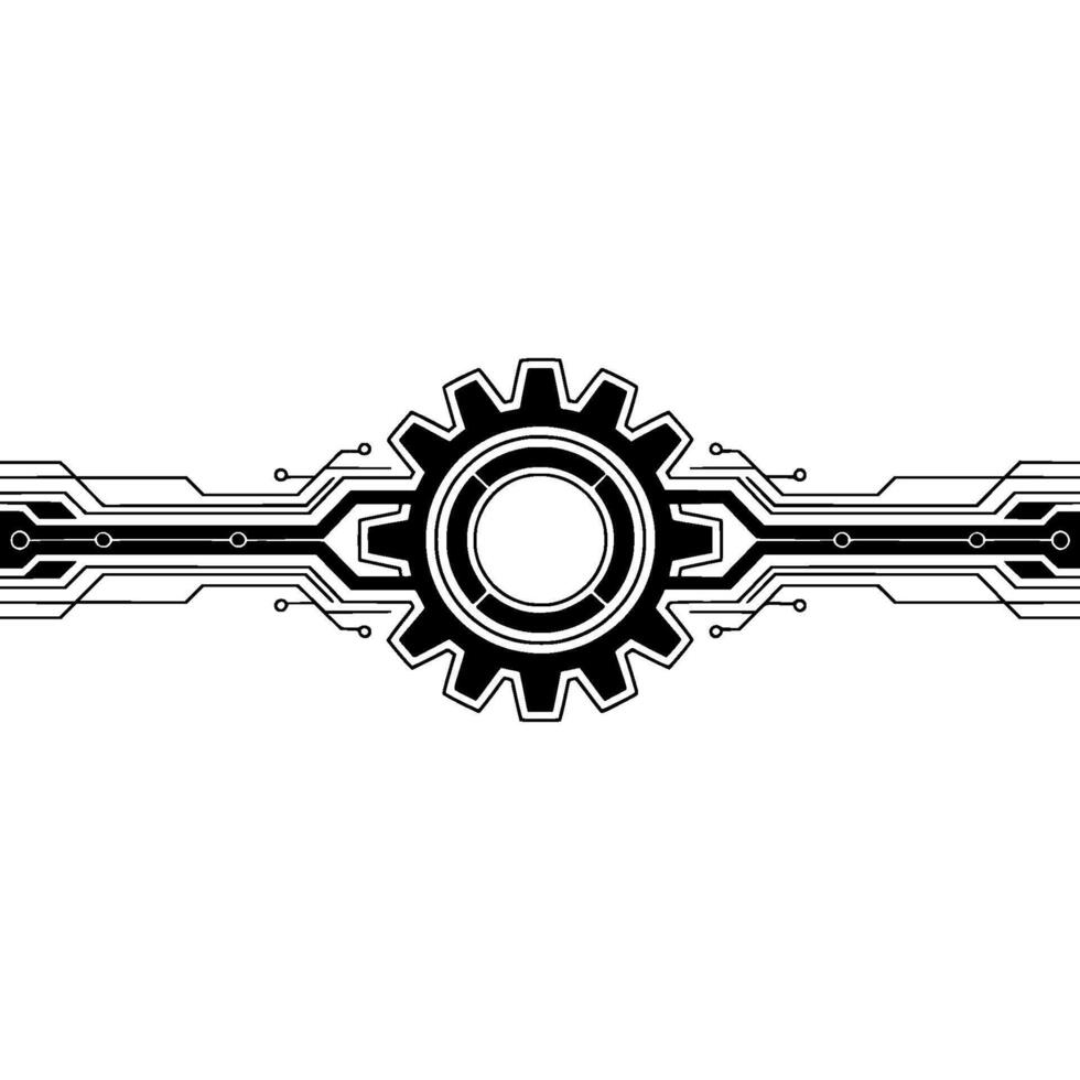 Tech Gear Minimalist Gear And Circuit Board On White vector