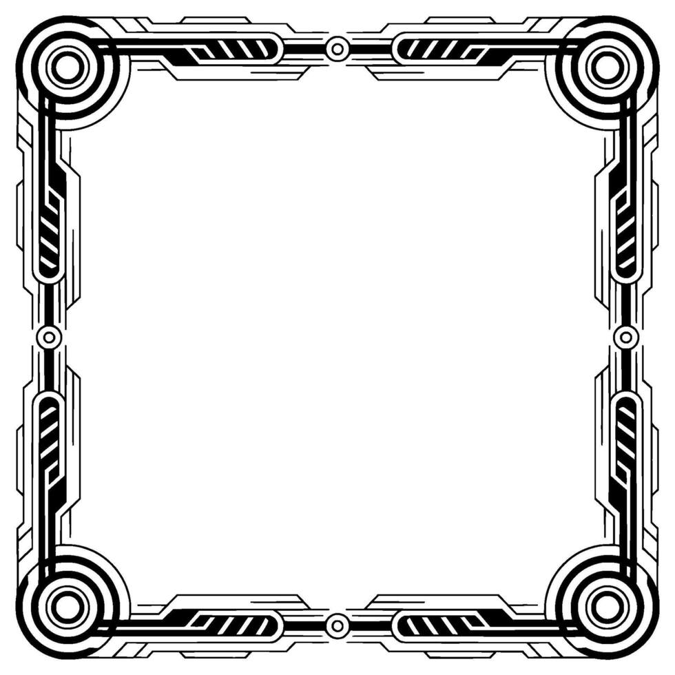 Art Deco Frame Black And White Geometric Border For Templates vector