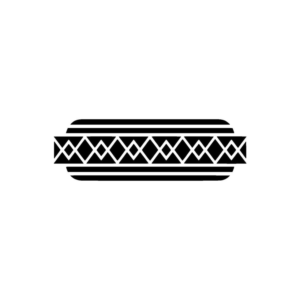 Abstract Geometric Patterned Element In Black And White vector